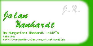 jolan manhardt business card